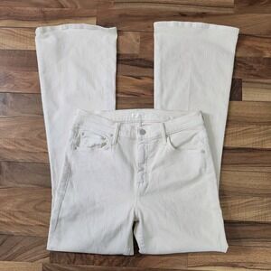 MOTHER The Weekender Play Date Flare Jeans Eggnog Size 30